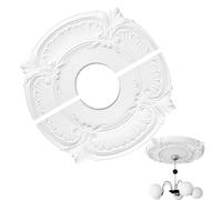 Éclairage PU PLAFIQUE - Médaillon De Plafond Divisé - Couverture De Ventilateur De Plafond Assiette Divisée Coupe Adhésive De Garniture Ajustement Pour Étude De La Bibliothèque, 305 Mm OD X 87 Mm ID