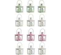 Eclairage public Home ESPRIT blanc vert rose cristal fer shabby chic 7 x 7 x 10 cm (3 pièces) (4 pièces)