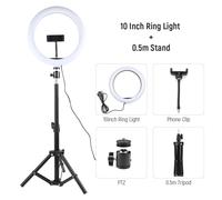 Éclairage ring light LED à intensité variable avec trépied de 2/1.5m,33/26cm,lumière chaude/froide,pour photographie,YouTube et TikTok -26CM Lamp Kit A