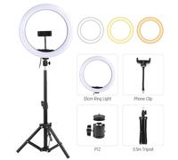 Éclairage ring light LED à intensité variable avec trépied de 2/1.5m,33/26cm,lumière chaude/froide,pour photographie,YouTube et TikTok -33CM Lamp Kit A