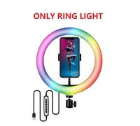 Éclairage Ring Light RGB de 10 pouces avec trépied pour photographie, éclairage de Studio YouTube, diffusion en direct/court-circuit créatif