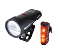 Sigmaitalia Kit d'éclairage vélo Aura 100 & Blaze Link 100 lumens Noir
