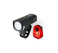 Sigmaitalia Kit éclairage vélo Aura 40 + Hiro 10 - Avant et arrière USB-C rechargeable Noir/Rouge