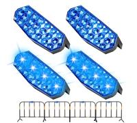 Éclairage Solaire d'Avertissement - Feux D'Avertissement Sans Fil Pour Voiture - 4 Pièces Dispositifs D'alarme Automobile À Haute Luminosité Pour Panneaux Chantiers Et