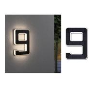 Eclairage solaire pour numéro de maison - PAULMANN - 79850 - LED intégrée - Noir - Métal