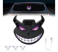 Éclairage Sourire Yeux de Diable pour Vitres de Voiture-Énergie Solaire