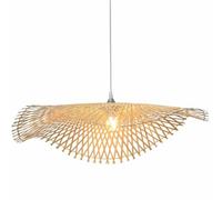 Éclairage Suspendu En Bambou Plafonnier Vintage Japonais Silent Wind Lampes Suspendues En Bambou Tricotées À La Main Lampe Artisanale Décorative Intégrée Naturelle Hollowout pour Salon, Salle YANZHAOA