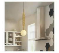 Éclairage Suspendu, Lampes suspendues Modernes et Nordiques en Fer coloré for Chambre à Coucher, Salle à Manger, Cuisine, luminaires à LED en Forme de Boule de Verre(C Yellow)
