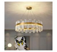 Éclairage Suspendu, Lustre Moderne en Cristal doré for Salon, Salle à Manger, Chambre à Coucher, décoration intérieure, Personnalisable(Changeable,BD80cm)