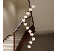 Éclairage suspendu, Post-moderne Loft pendentif lumière Duplex Villa salon plafond lustre luxe escalier LED lampe suspendue décor à la maison éclairage(18 heads,Dimming)