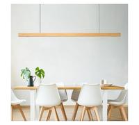 Éclairage suspendu, Suspensions en bois nordiques à LED, lampes suspendues modernes for salle à manger, salon, cuisine, bureau, magasin, longue bande, plafonnier, décoration d'intérieur(120cm,Pine C)