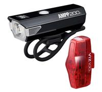 Cateye Kit d'éclairage Ampp200 + Viz100 200/100 lumens Rouge