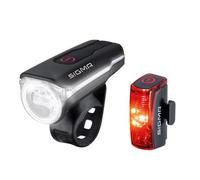 ECLAIRAGE VELO RECHARG.USB AV+AR SIGMA LED AURA 60 /INFINTY NOIR (FIX AV