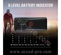 Sigmaitalia Éclairage avant vélo Buster 400 FL – 400 lumens, rechargeable, 5 modes – Noir