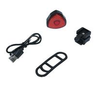 Éclairage vélo USB arrière sur tige de selle Led 30 lumens avec indicateur de freinage, 7 modes P2R Noir