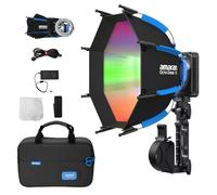 Éclairage vidéo Amaran Ray 120C RGB, projecteur LED COB de 120 W avec Monture Bowens et softbox Octa Dome 30, température de Couleur réglable de 1 800 K à 20 000 K, contrôle Via Application Mobile.