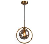 Éclairage Vintage Industriel, Pendentif Plafond de Chambre Coucher avec Un Abat-Jour Laiton à la Balle en Verre, Barrette rétro-loft plafonnier d'éclairage