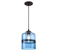 Éclairage Westinghouse 63666 Luminaire suspendu d'intérieur à une lampe, finition noir mat avec verre saphir