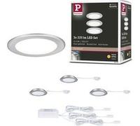 Éclairages encastrés LED pour meubles Kit de 3 rond 65 mm 3x2,5W 3x180lm 230/12V 3000K Acier brossé Acier brossé
