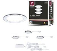 Éclairages encastrés LED pour meubles Kit de 3 rond 65 mm 3x2,5W 3x180lm 230/12V 3000K Chrome Chrome