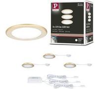 Éclairages encastrés LED pour meubles Kit de 3 rond 65 mm 3x2,5W 3x180lm 230/12V 4000K Doré mat Doré