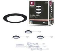 Éclairages encastrés LED pour meubles Kit de 3 rond 65 mm 3x2,5W 3x180lm 230/12V 4000K Noir mat Noir mat