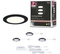 Paulmann Encastrés meubles LED 93117 – Kit 3x65 mm 3x2,5W 230/12V 3x180lm 3000K Noir mat