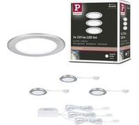 Éclairages encastrés LED pour meubles Kit de 3 rond 65mm 3x2,5W 3x180lm 230/12V 4000K Acier brossé Acier brossé