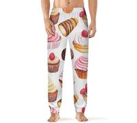 Éclairs Cupcakes Desserts Gastronomie Bas de pyjama pour homme Sommeil Lounge Pantalon doux et confortable Vêtements de nuit