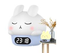 Éclat d'alarme de lapin - Traineur de temps numérique Light Night Kids, Soft Rabbit Silicone Pat | Se réveiller amusant pour les filles, les garçons de la lampe de chevet d'entraînement au sommeil