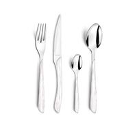 AMEFA - Ménagère 16 couverts de table pour 4 personnes - Eclat Nature - Acier inoxydable 18/0, Finition Brillante - Bois Blanc