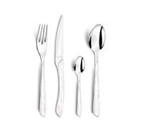 AMEFA - Ménagère 24 couverts de table pour 6 personnes - Eclat Nature - Acier inoxydable 18/0, Finition Brillante - Bois Blanc