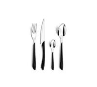 AMEFA - Ménagère 24 couverts de table pour 6 personnes - Eclat Nature - Acier inoxydable 18/0, Finition Brillante - Bois Noir
