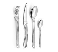 AMEFA - Ménagère 24 couverts de table pour 6 personnes - Eclat Styl - Acier Inoxydable 18/0, Finition Miroir et sablée - Inox (Epaisseur 2.5 mm)