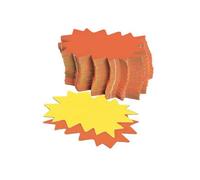 APLI Étiquettes 12950 – fluo éclatées non effaçables, jaune/orange, carton 680 g, 8×12 cm, 50 unités