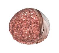 Éclats dorés roses glamour,Bonnet de douche/bonnet de nuit double couche imperméable et élastique, bonnet de bain réutilisable