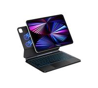 EClavier Rétroéclairé 7 Couleurs MICREAR avec Pavé Tactile pour iPad Air 13 pouces (M3/M2) et Pro 12.9 pouces - Design Magnétique Flottant - AZERTY