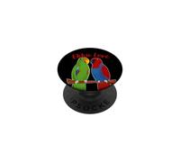 Eclectus Perroquet Adorable Couple Mignon Dessin Ekkie Love PopSockets PopGrip Adhésif