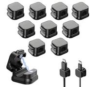 Eclet Lot de 10 clips magnétiques pour organiser les câbles - Supports de cordons noirs élégants pour la gestion de table et de bureau - Clips magnétiques autocollants pour éviter les nœuds et les