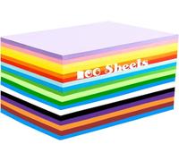 Eclet Lot de 100 feuilles de papier coloré A4 (10 feuilles de chaque couleur) pour impression de copie/papier d'art et d'artisanat double face coloré Papeterie de bureau, cadeau de fête des enfants