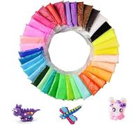 Eclet Lot de 12 argiles séchées à l'air libre pour enfants - Argile douce colorée - Artisanat créatif - Cadeaux pour enfants - Multicolore - Kit de modelage magique en mousse rebondissante pour
