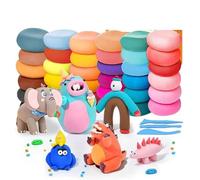 Eclet Lot de 12 argiles séchées à l'air libre pour enfants - Argile douce colorée - Artisanat créatif - Cadeaux pour enfants - Multicolore - Kit de modelage magique en mousse rebondissante pour