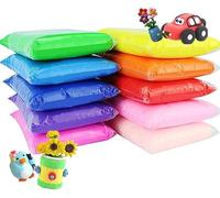 Eclet Lot de 12 argiles séchées à l'air libre pour enfants - Argile douce colorée - Artisanat créatif - Cadeaux pour enfants - Multicolore - Kit de modelage magique en mousse rebondissante pour