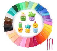 Eclet Lot de 12 argiles séchées à l'air libre pour enfants - Argile douce colorée - Artisanat créatif - Cadeaux pour enfants - Multicolore - Kit de modelage magique en mousse rebondissante pour