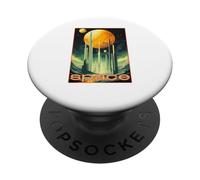 Eclipse 2023 | Annular Solar Retro Future Eclipse Design Tee PopSockets PopGrip Adhésif