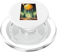 Eclipse 2023 | Annular Solar Retro Future Eclipse Design Tee PopSockets PopGrip pour MagSafe