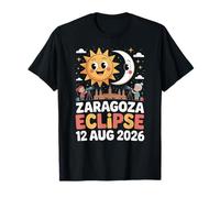 Éclipse Amusante de Saragosse, Jolie cathédrale Solaire espagnole et Lunaire T-Shirt