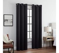 Eclipse Andover Rideaux occultants Thermiques à Triple Tissage avec œillets pour Chambre à Coucher (2 Panneaux), 106,7 x 274,3 cm, Noir