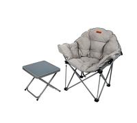 Eclipse Chaise de camping avec chaise de glamping d'extérieur Atlas et tabouret gris titane pliable comme chaise pliante, chaise de pêche, chaise de plage, chaise de balcon ou chaise de jardin avec