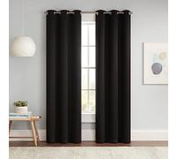 ECLIPSE Darrell Rideau de fenêtre occultant Thermique à œillets pour Chambre à Coucher ou Salon (1 Panneau), 94 x 213,4 cm, Noir